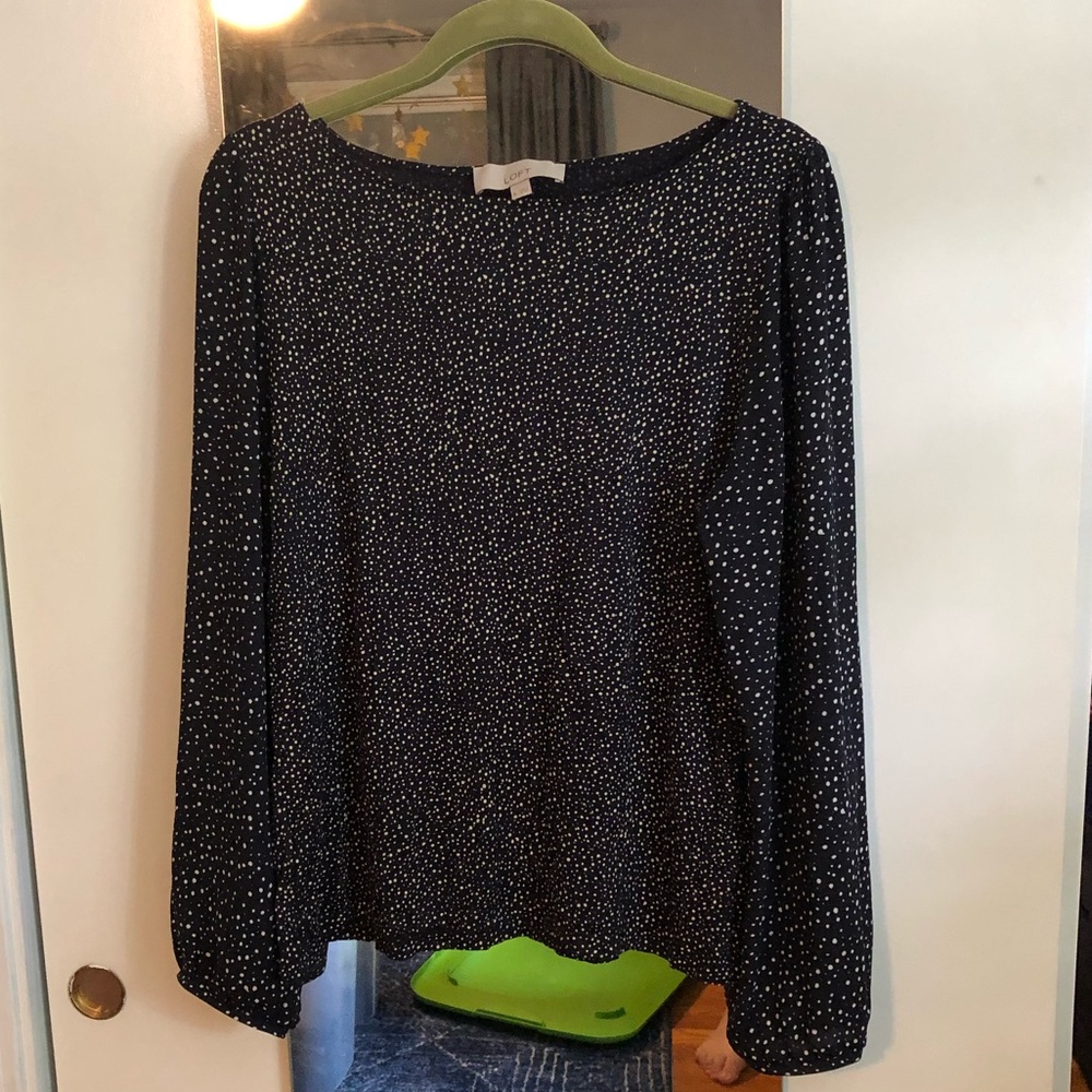 Navy and white Polka dot shirt